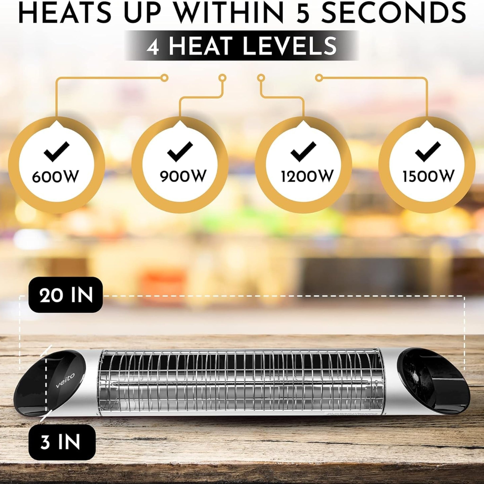 Blade Heaters 1500W (Silver)