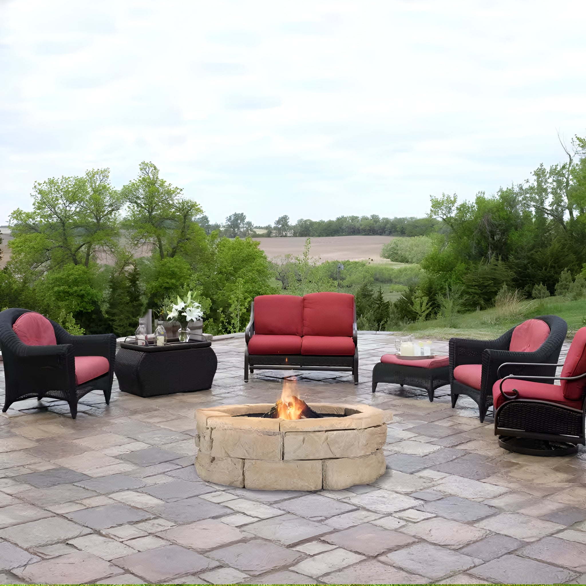 30 In. Fossill Brown Fire Pit Kit