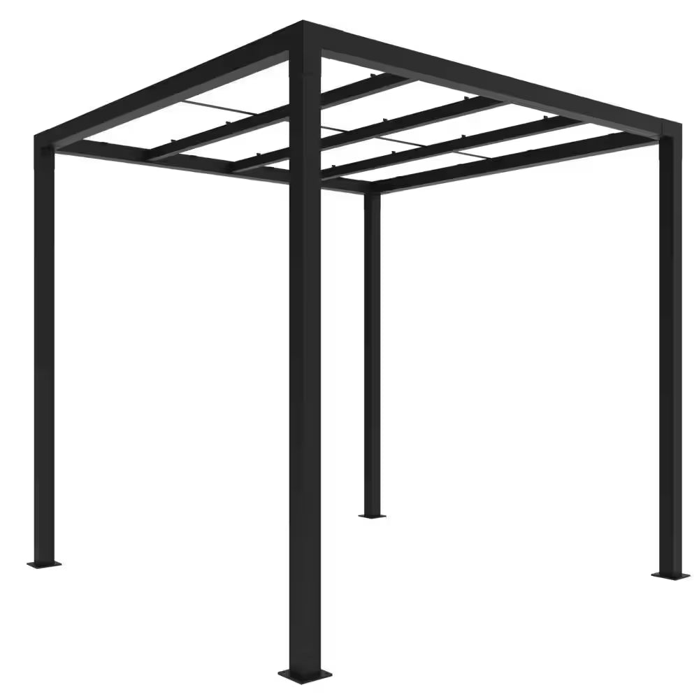 8 Ft. X 8 Ft. Matte Black Aluminum Pergola
