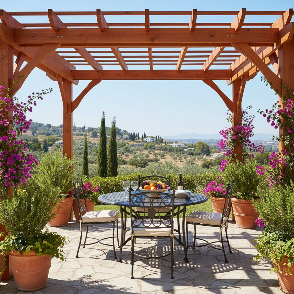 12 Ft. W X 10 Ft. D Solid Wood Pergola