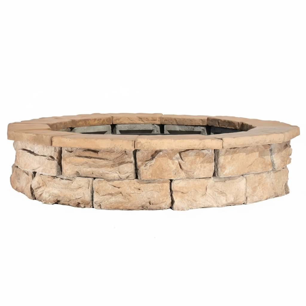 44 In. Fossill Brown round Fire Pit Kit