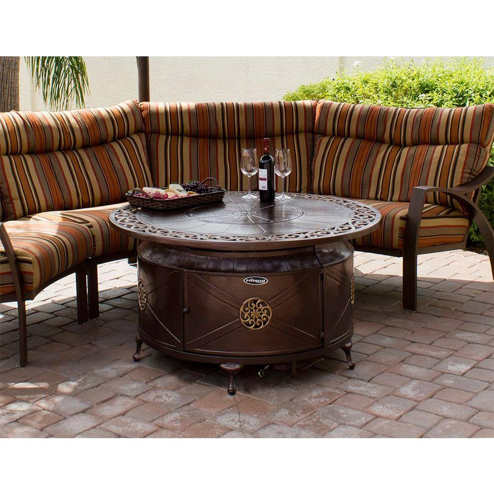 48 In. Aluminum round Decorative Firepit in Bronze