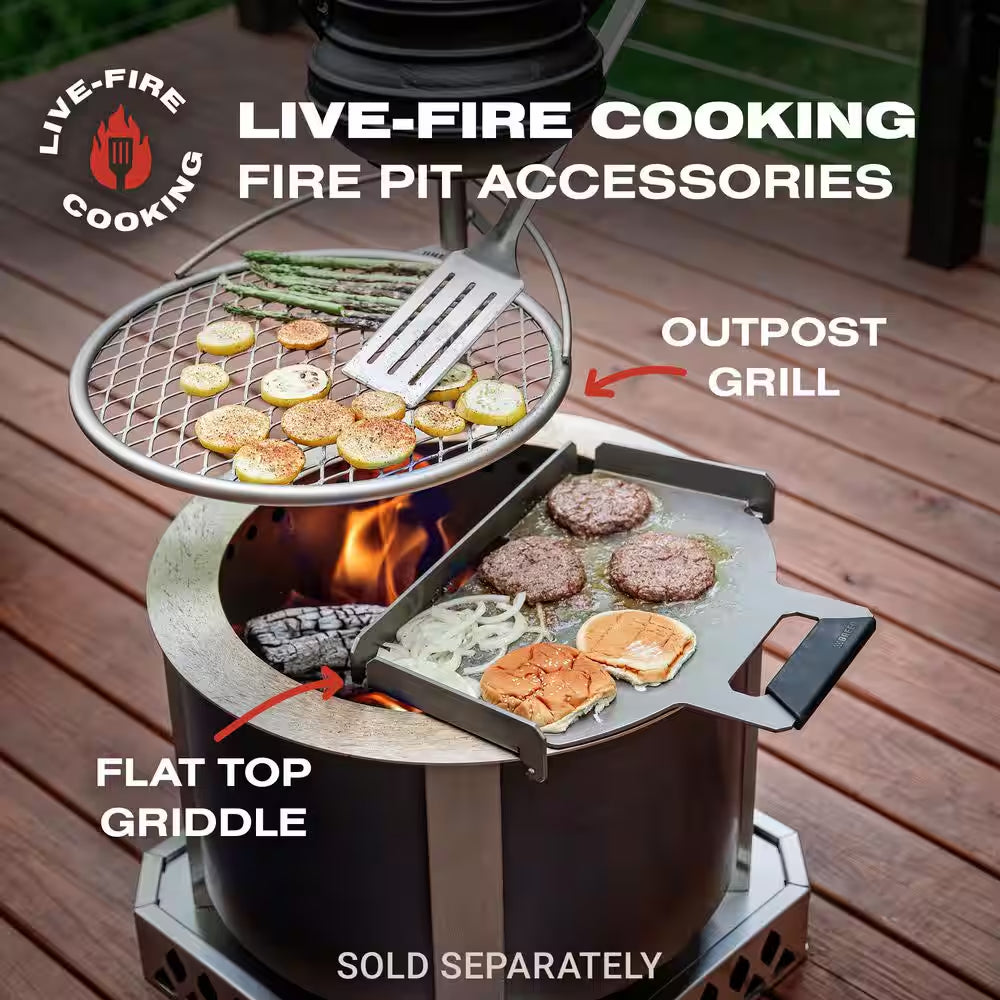 X Series 19 Smokeless Fire Pit - Heavy-Gauge Stainless Steel Material - Compatible W/ Cooking and Grilling- Corten Steel