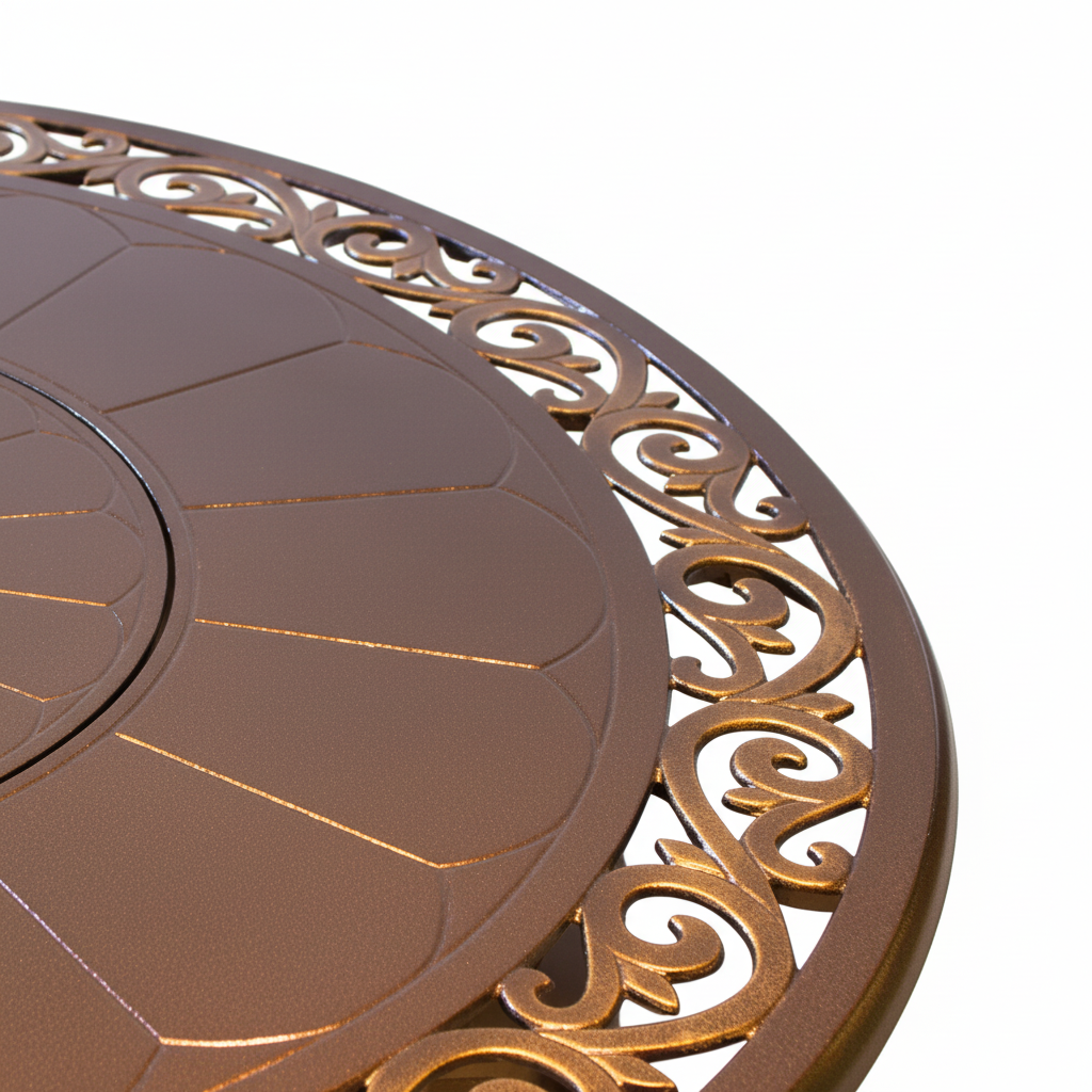 48 In. Aluminum round Decorative Firepit in Bronze