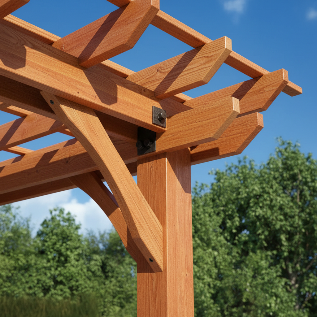 12 Ft. W X 10 Ft. D Solid Wood Pergola