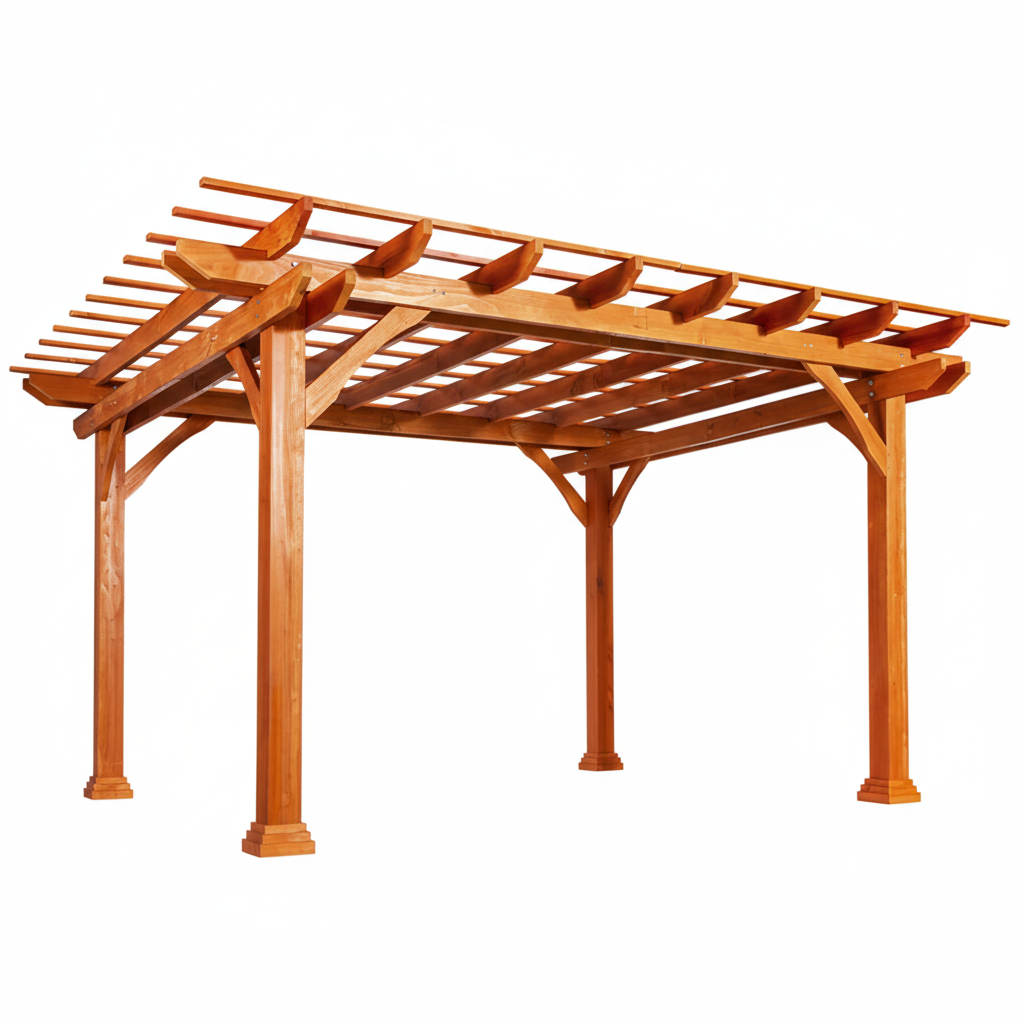 12 Ft. W X 10 Ft. D Solid Wood Pergola