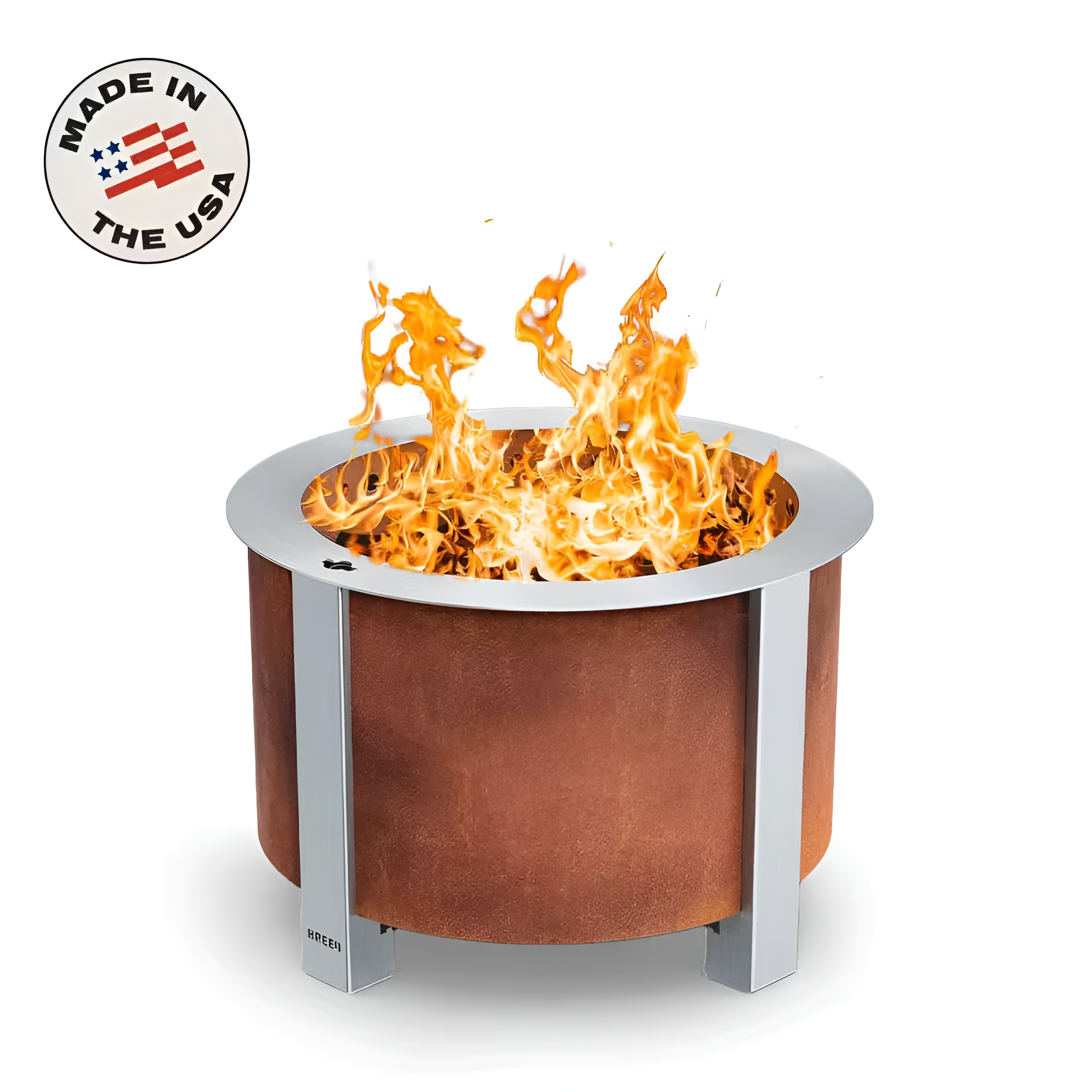 X Series 19 Smokeless Fire Pit - Heavy-Gauge Stainless Steel Material - Compatible W/ Cooking and Grilling- Corten Steel